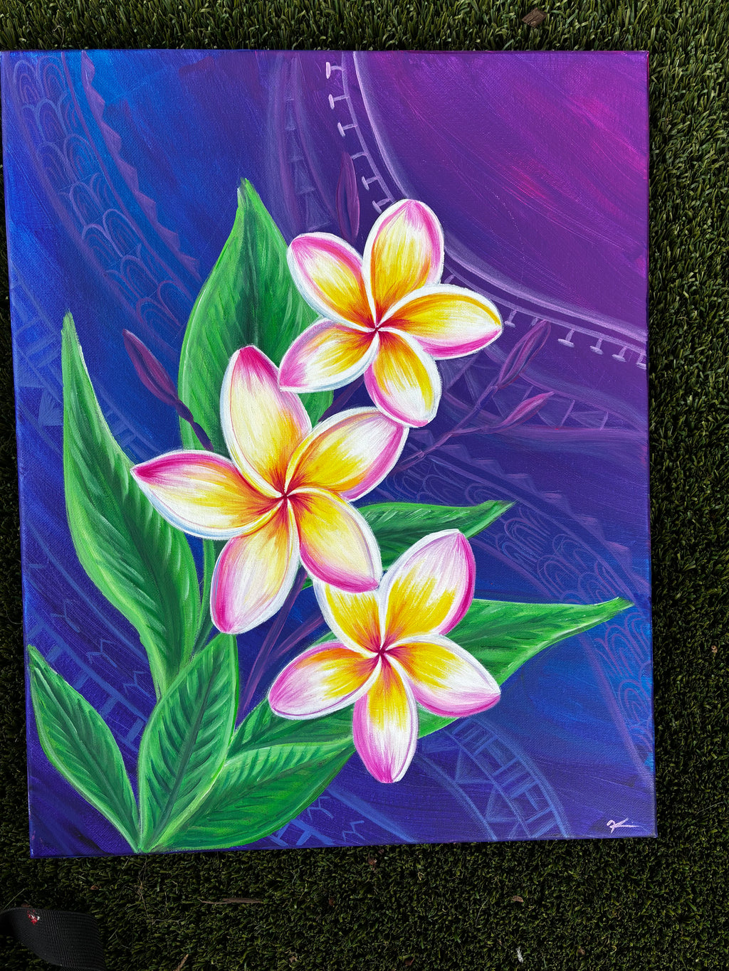 Hawaiian plumeria painting