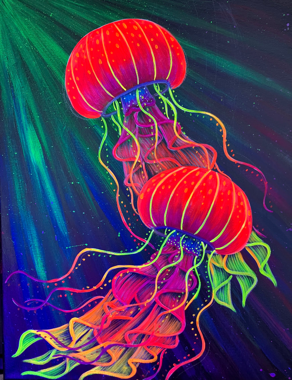 Double jellyfish painting