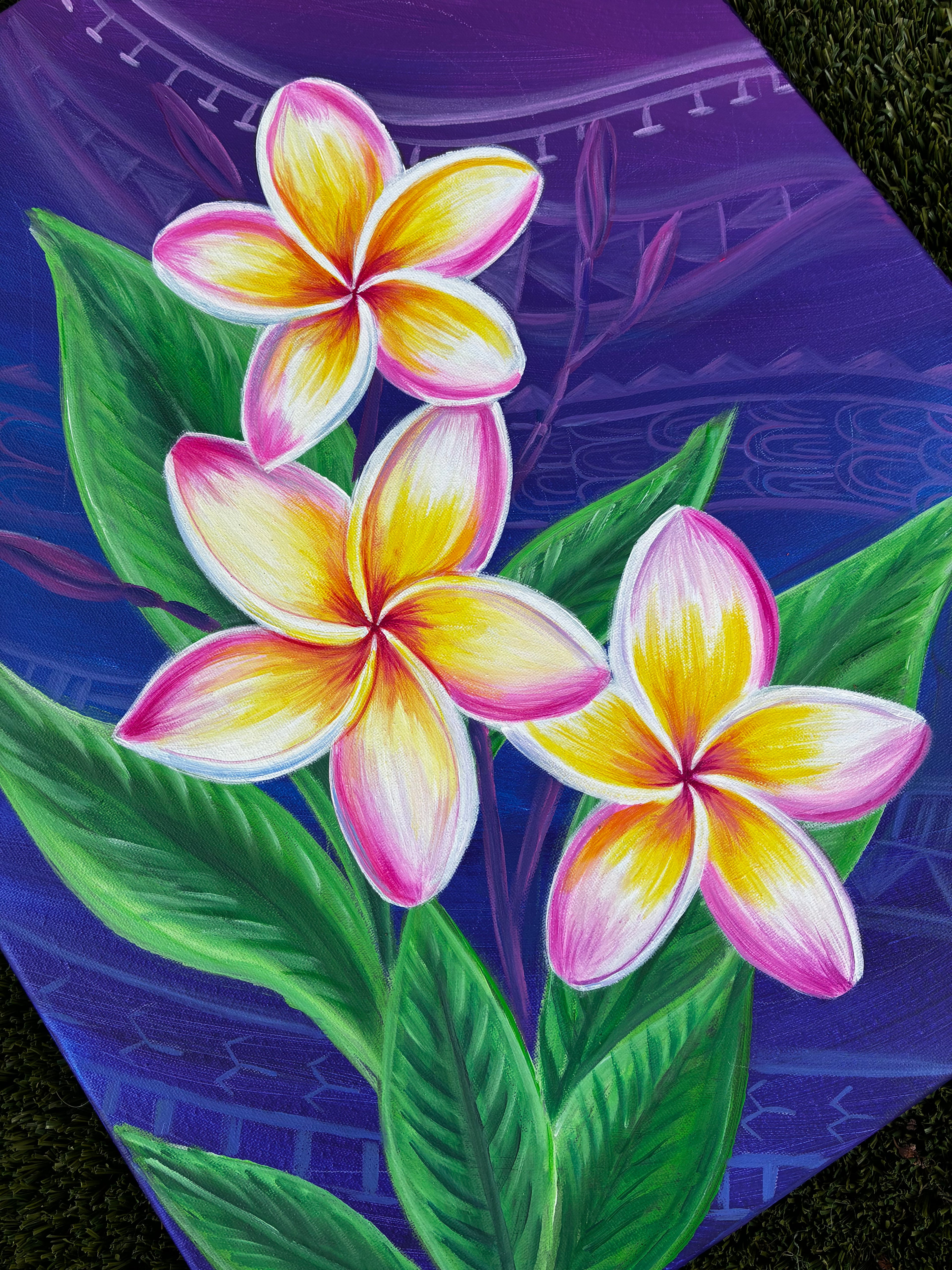 Hawaiian plumeria painting