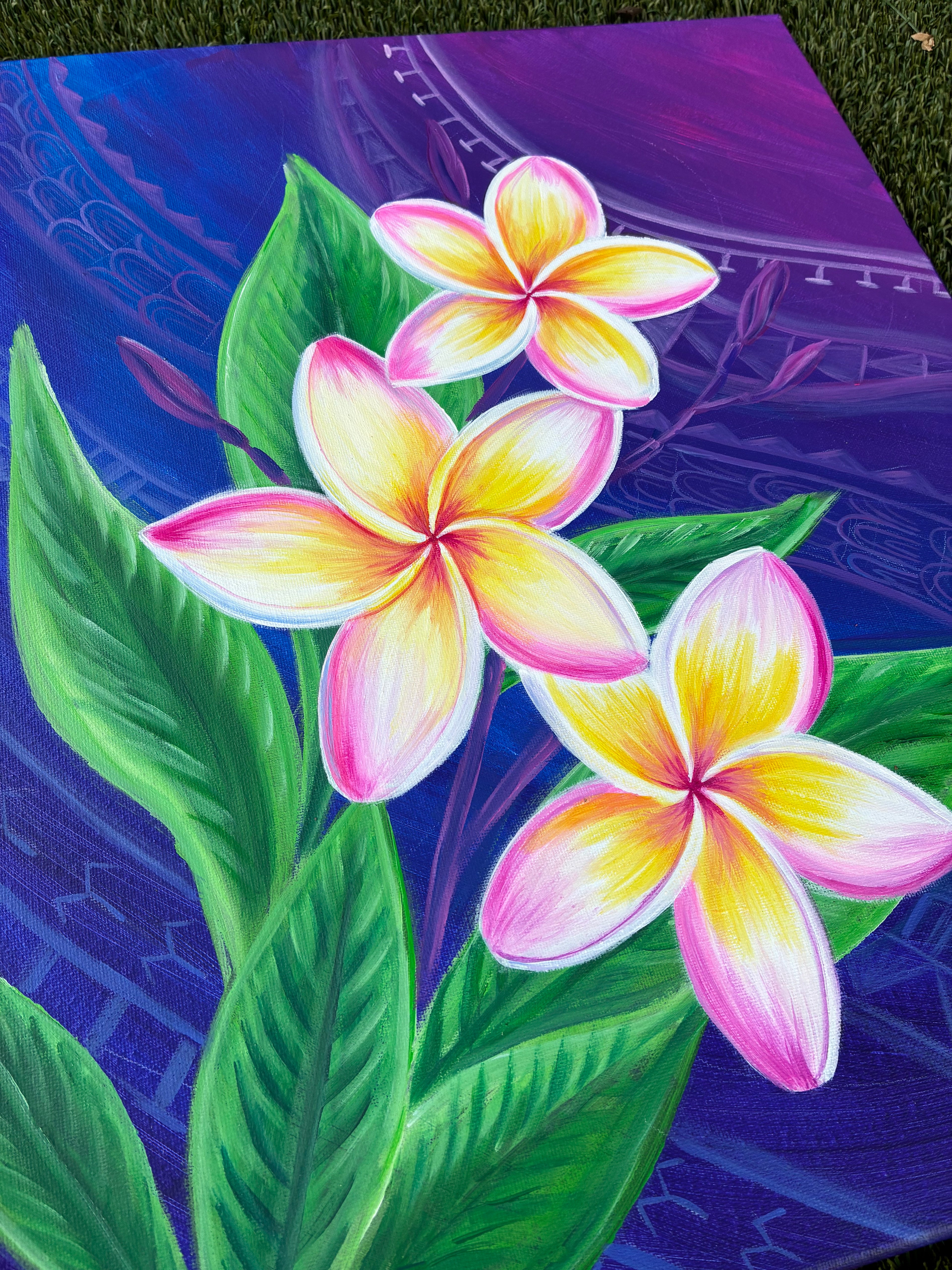 Hawaiian plumeria painting