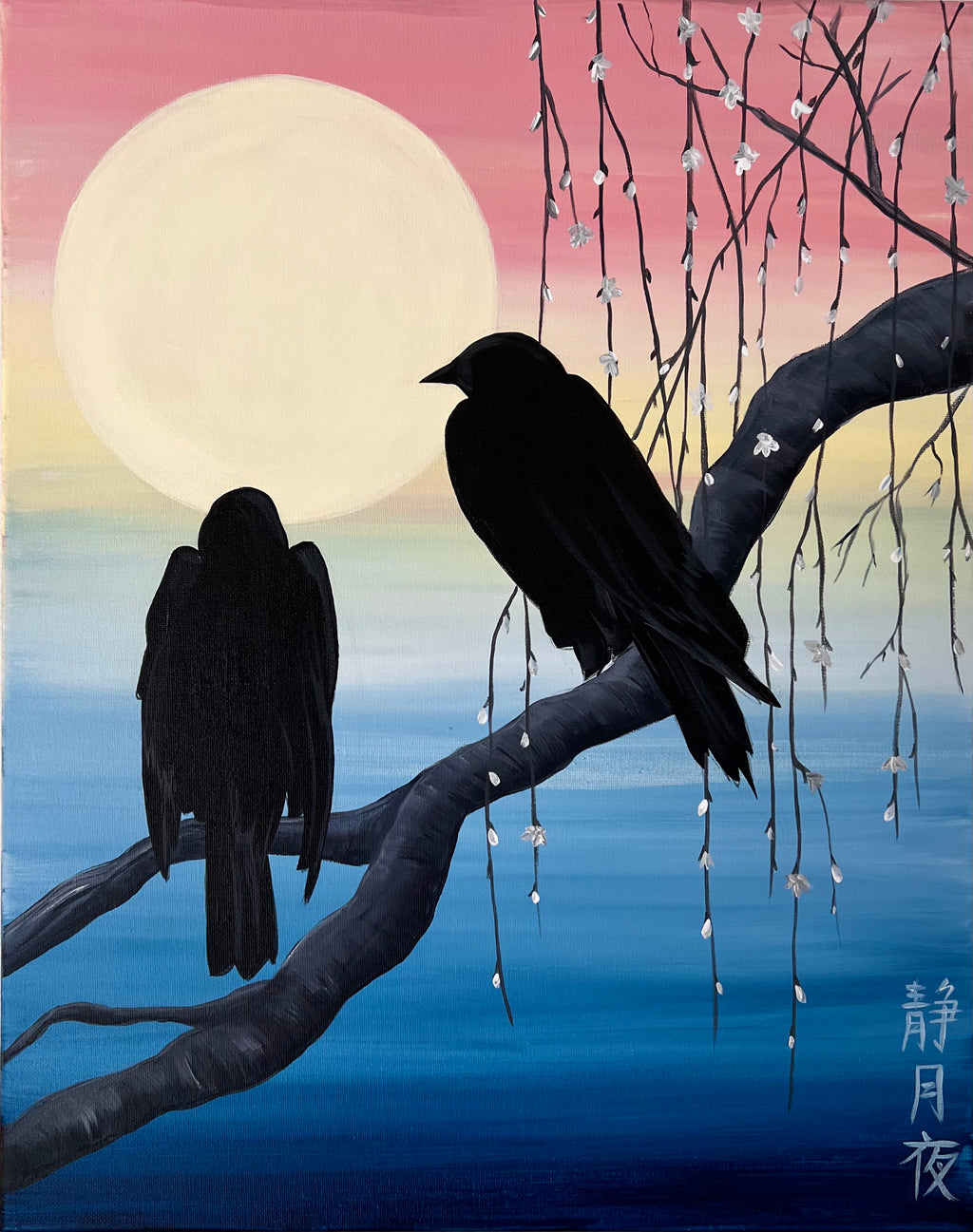 Japanese crows black birds