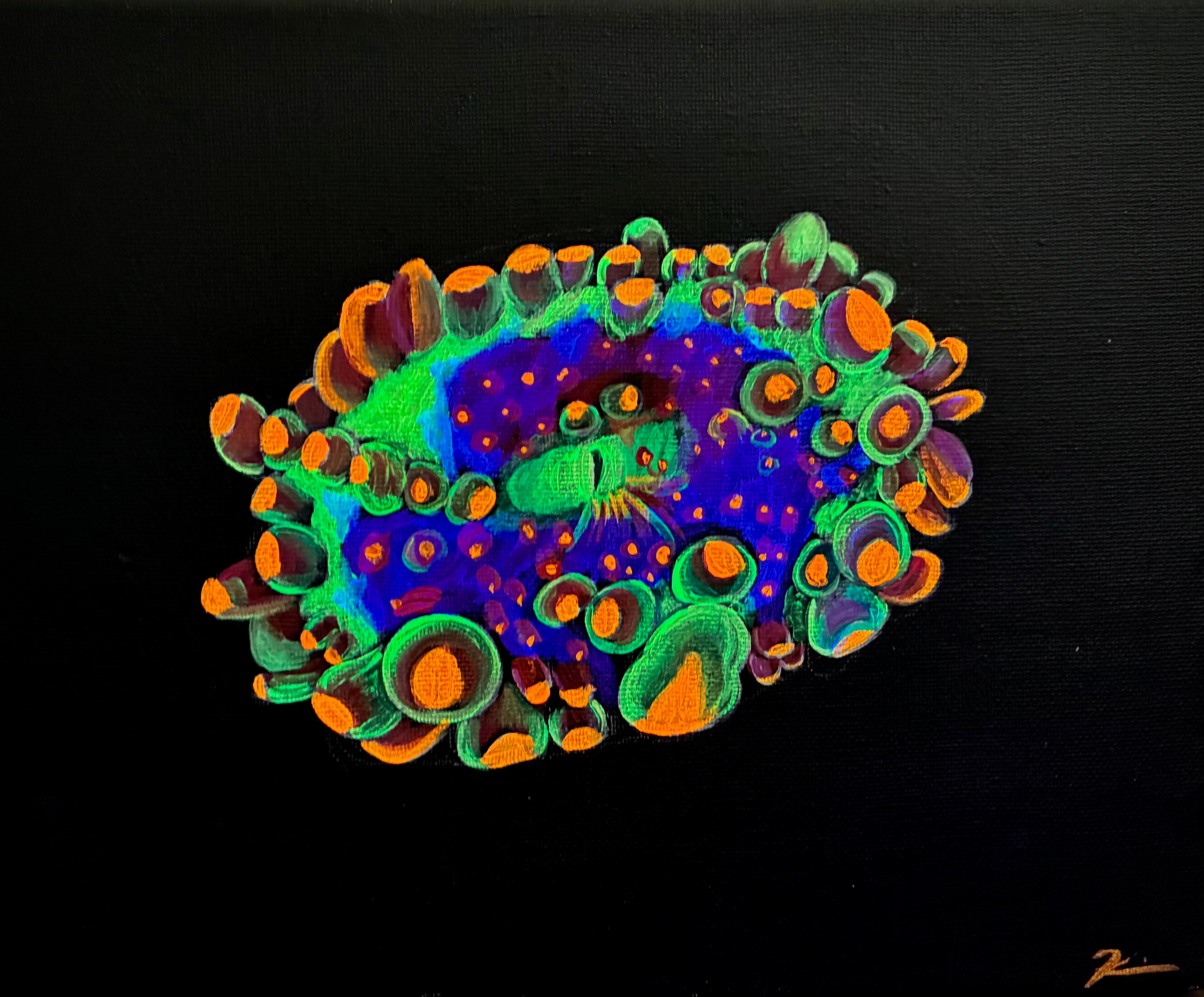 Bounce mushroom coral UB reactive painting