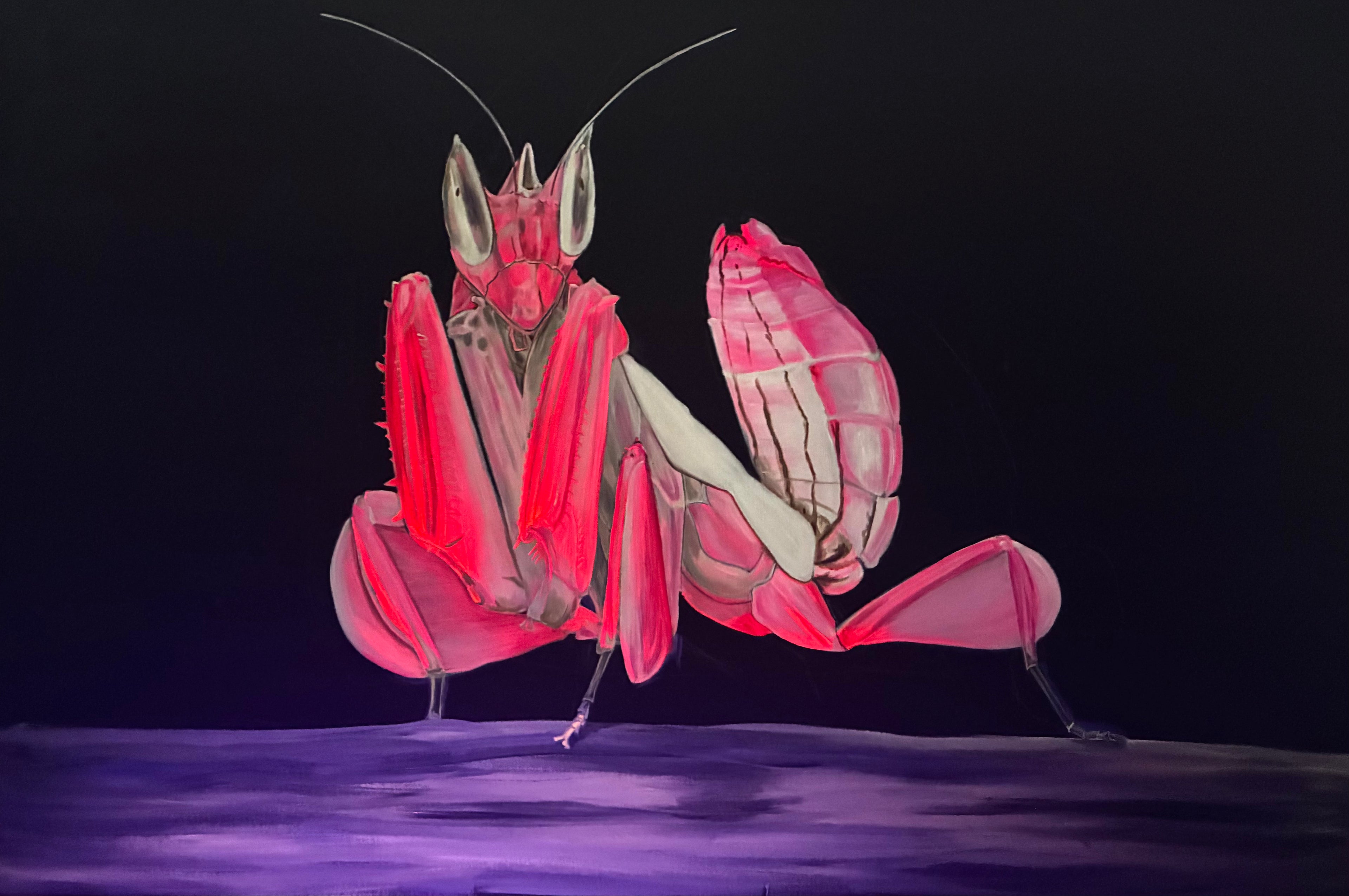 Orchid Mantis black light reactive painting