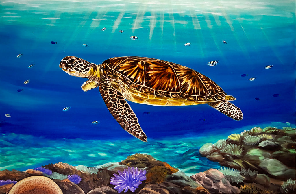 Sea turtle painting