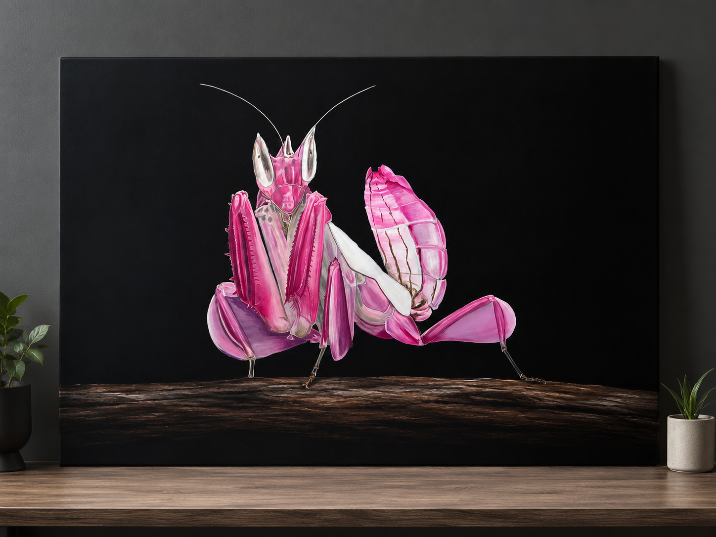 Orchid Mantis black light reactive painting
