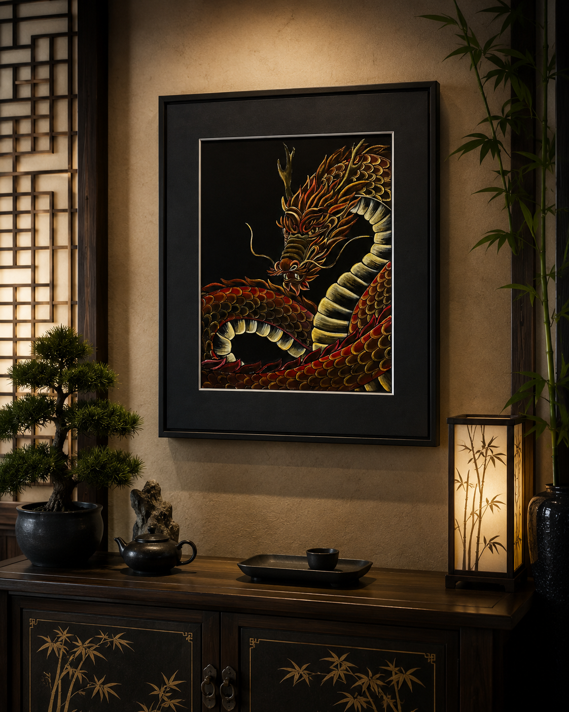 Lucky red Chinese Dragon