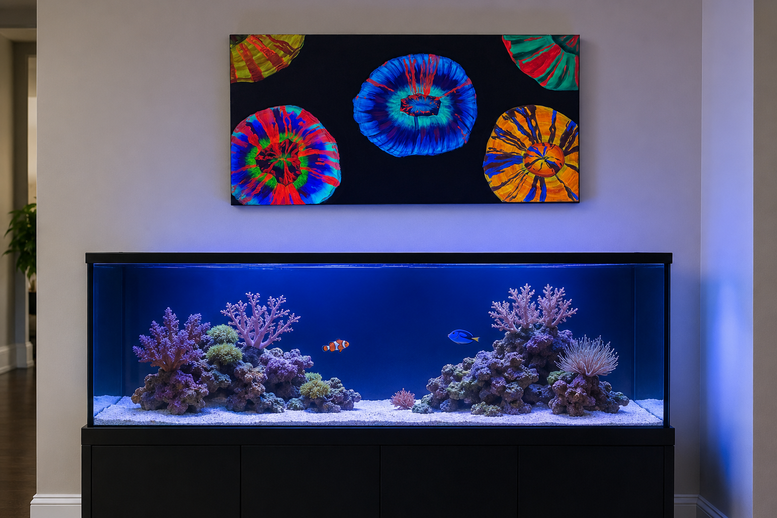Scolymia  blacklight painting