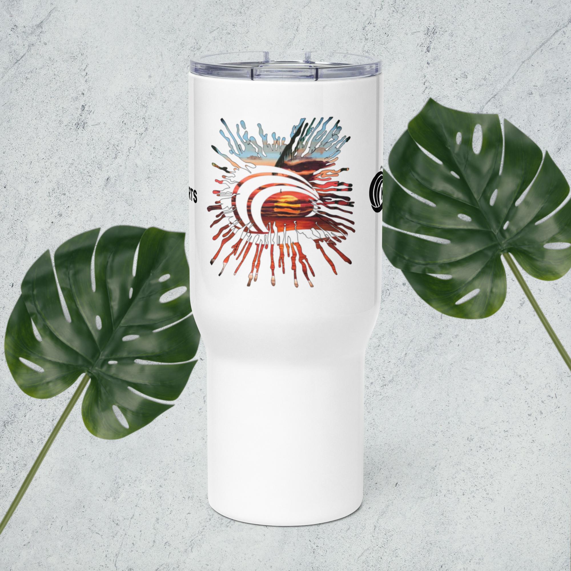 Travel mug with a handle