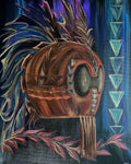 Hawaiian Kaila helmet tribal art