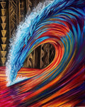 Hawaiian wave tribal art