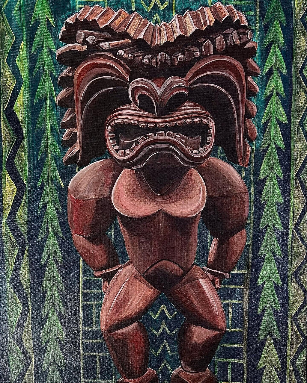 Hawaiian warrior god ku art