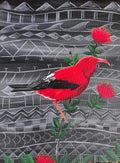 I’iwi bird tribal Hawaiian art painting 